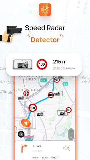 Radar, HUD, Map, Speed Camera screenshot