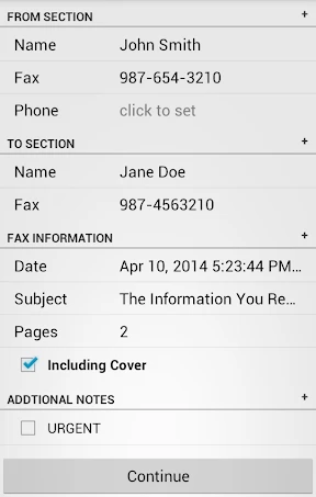 FaxCover Pro Create Cover Page screenshot