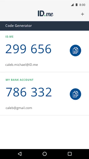 ID.me Authenticator screenshot