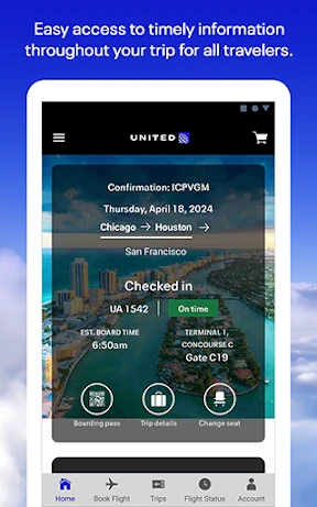 United Airlines screenshot