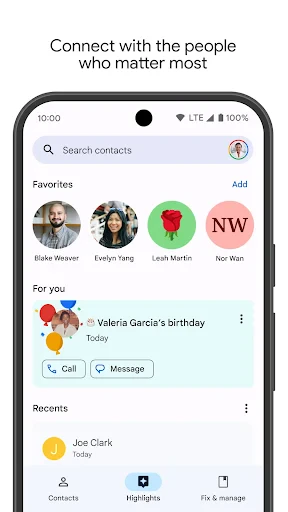 Contacts screenshot