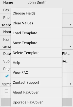 FaxCover Pro Create Cover Page screenshot